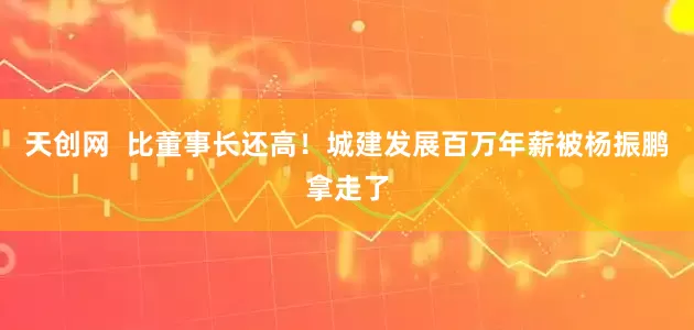天创网  比董事长还高！城建发展百万年薪被杨振鹏拿走了